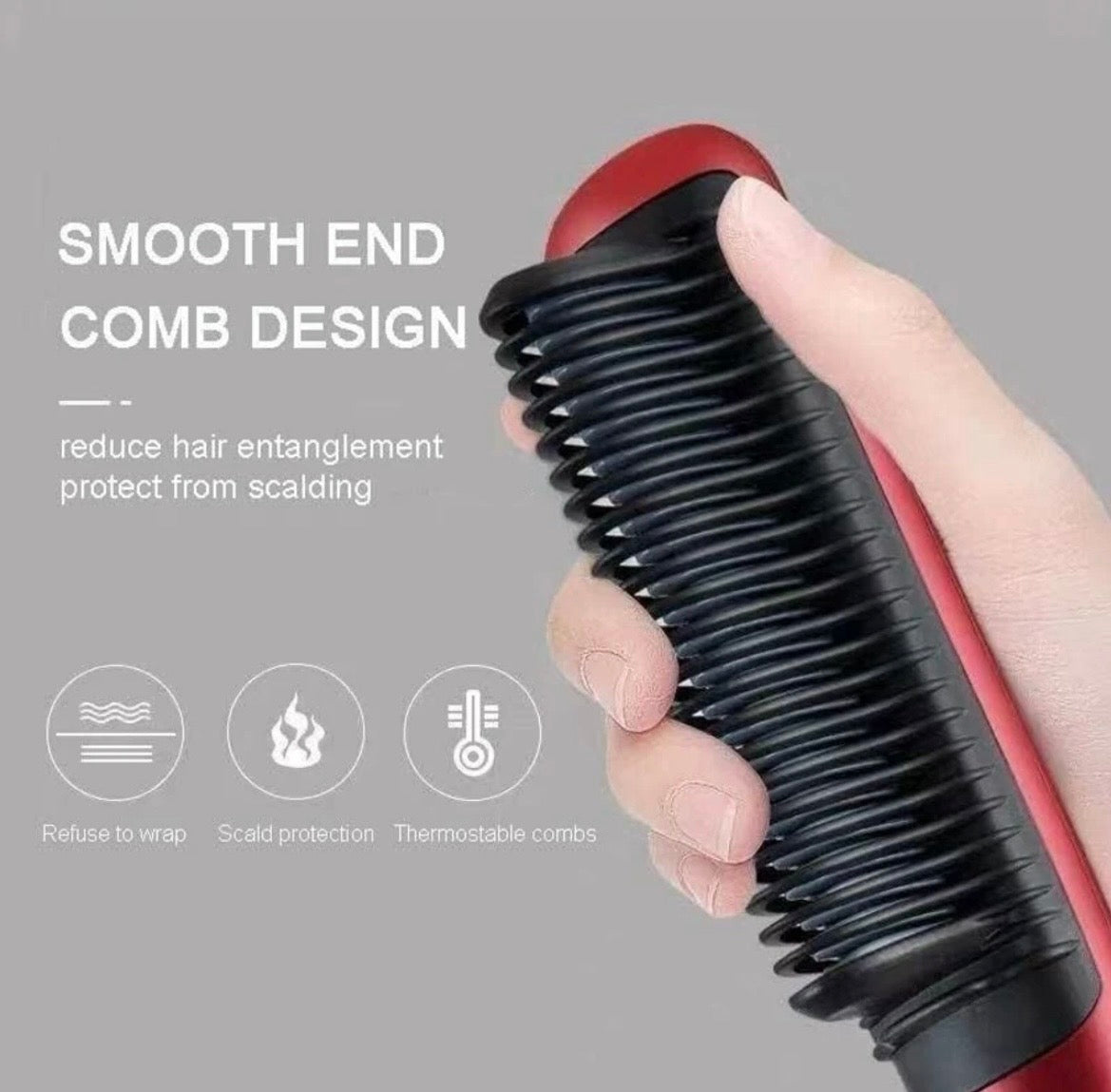 Ammuri Pro Hair Straightening Brush – smooth frizz-free finish on Indian hair